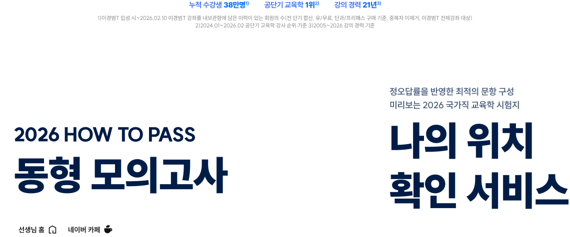 2026 HOW TO PASS 동형 모의고사 나의 위치 확인 서비스